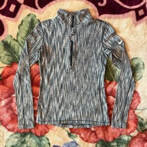 nike pro hyperwarm heather grey quarter-zip